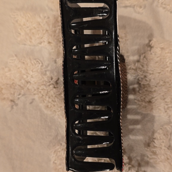 Plaid Hair Clip with Red Stripe - Picture 4 of 5